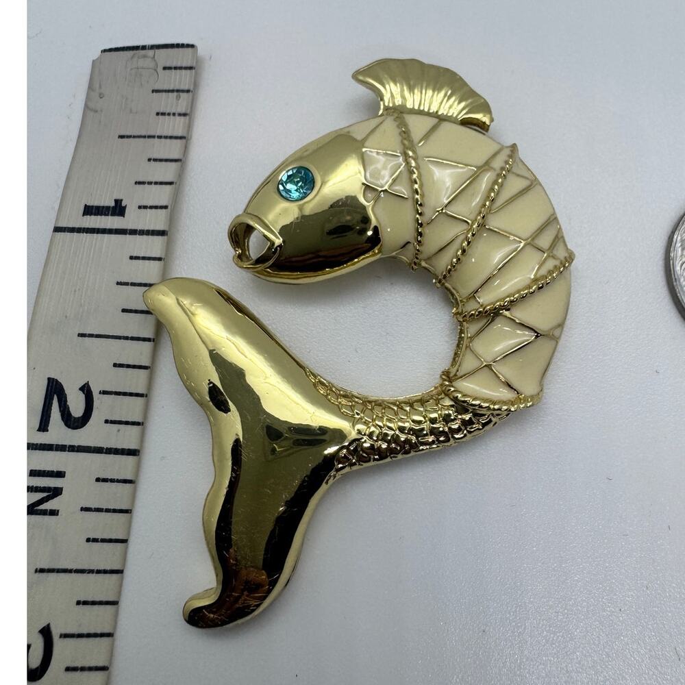 Lilly Pulitzer‎ Koi fish brooch / necklace * gold tone preppy, coastal, nautical